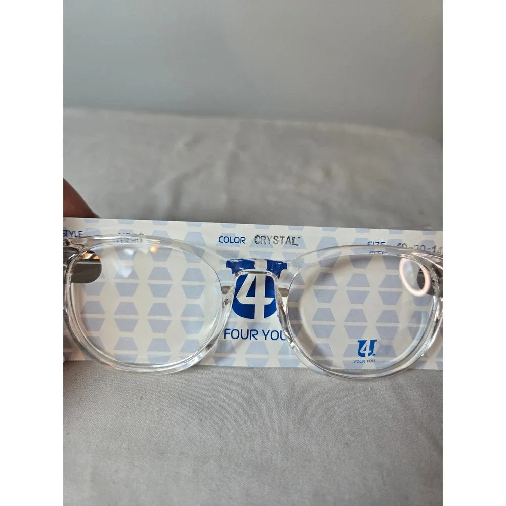 Four You US98 Crystal Clear Round Eyeglass‎ Frames 49-20-145 Women Mens Glasses